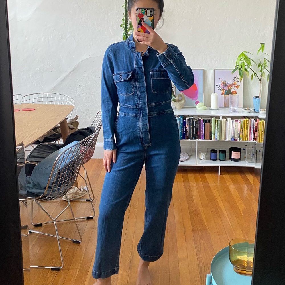 Madewell Blue Denim long sleeved jumpsuit